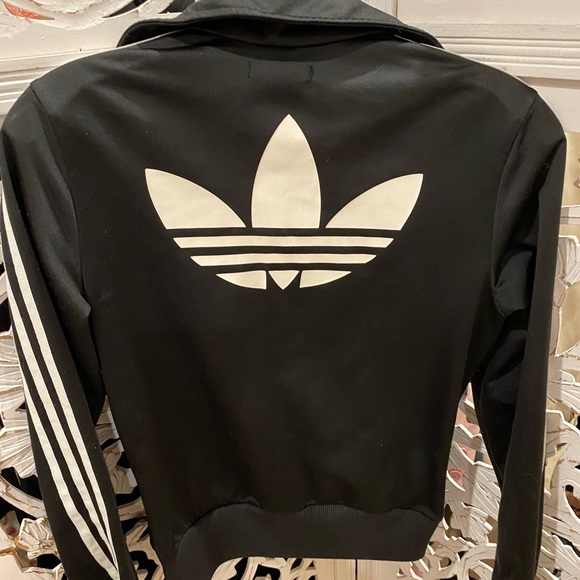 Adidas Original Black Track Jacket with three stripe size small - Picture 1 of 9